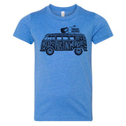 Outhouse Youth Keep Austin Weird Hippie Van Columbia Blue Tee