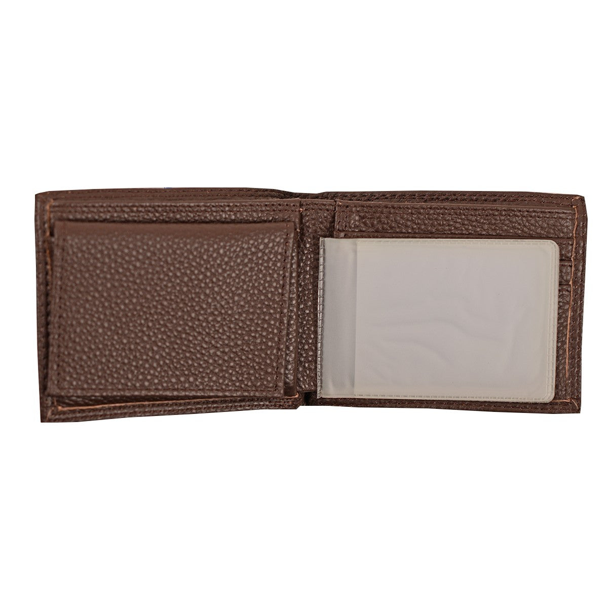 Texas Longhorn Brown Pebble Leather Bi-Fold Pass Case Wallet (LWTIP)