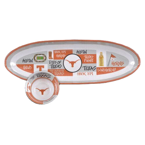 Texas Longhorn Melamine Oval Chip & Dip 2-peice Set(22569)