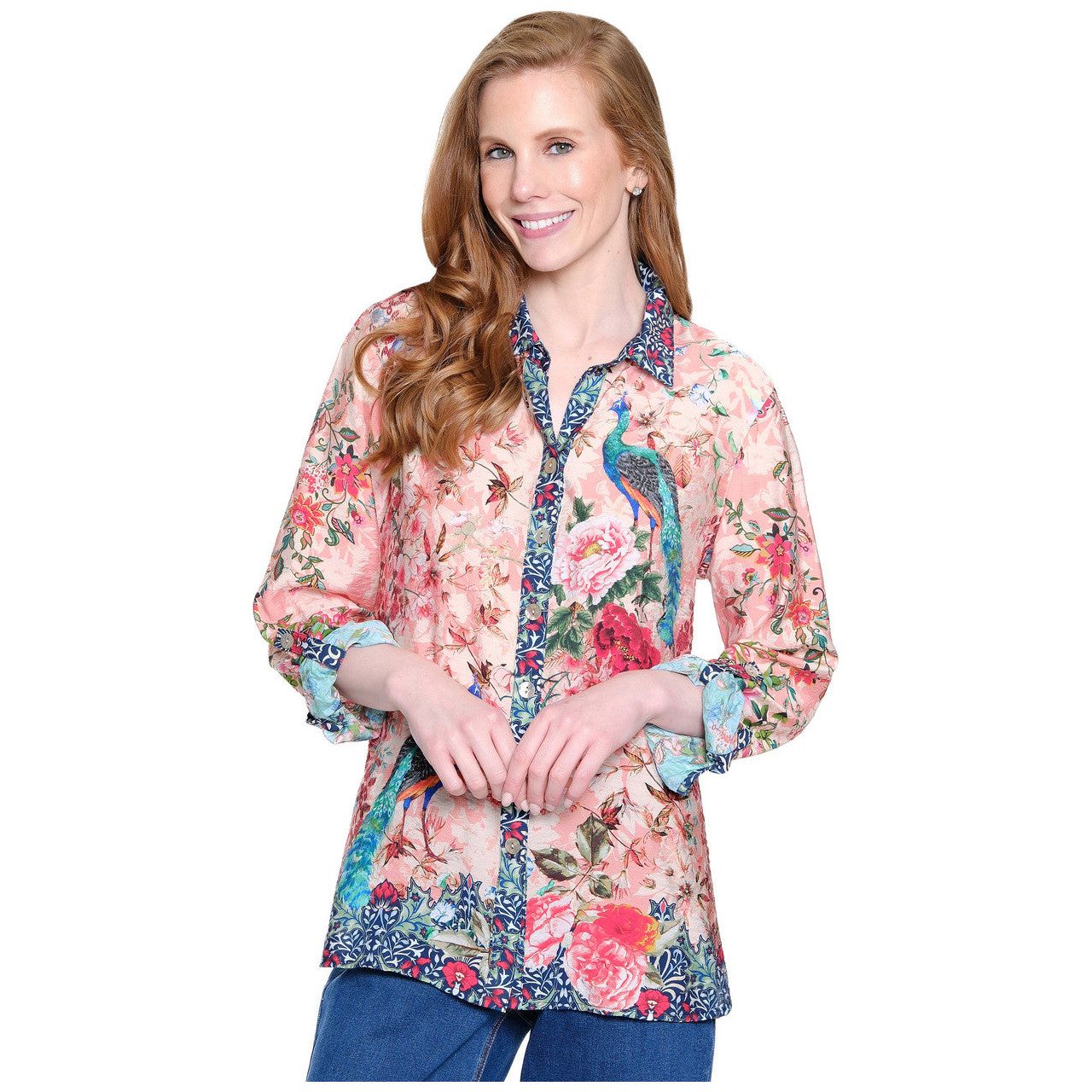 John Mark Mix Floral Button Front Tunic (J35832BM)