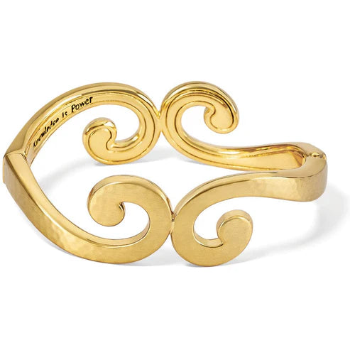 Brighton Royal Hinged Brushed Gold Bangle (JB5961)