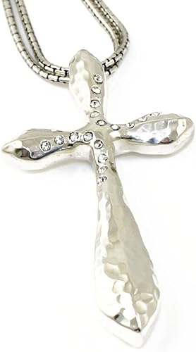 Brighton Bilbao Convertible Cross Silver Necklace (JL4452)