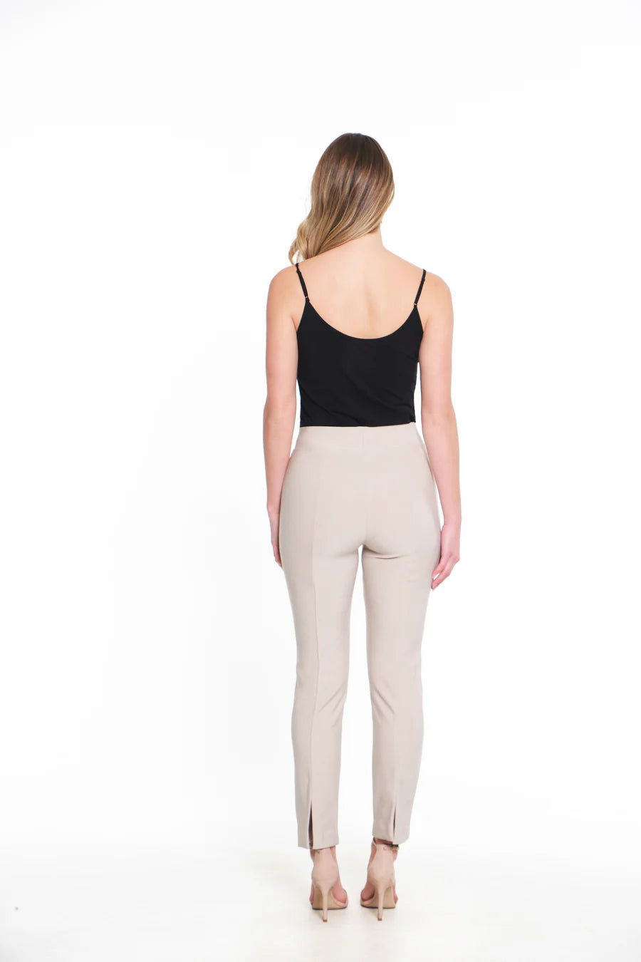 Ali Miles  Knit Pull-On Back Slits Pants (Multiple Colors)(K14206PM)