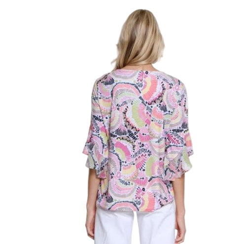 Multiples Petite Flounce Sleeve Scoop Neck Top