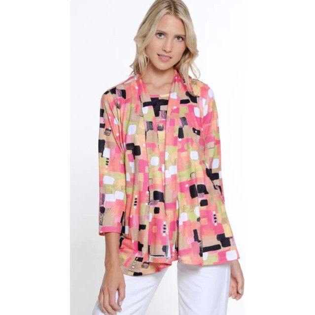 Multiples Square Open Jacket & Tank Set
