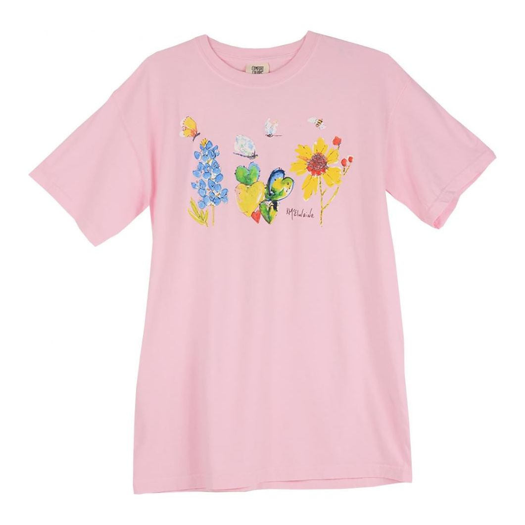 Kathleen McElwaine Flower Garden Tee (GFIN7) PNK