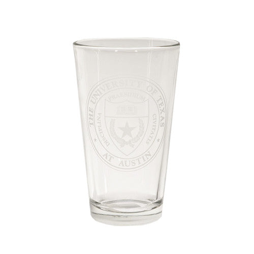 Texas Longhorn Etched Seal 16 oz Pint Glass (2023-SEAL)