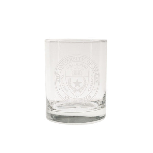 Texas Longhorn Seal 14oz Rocks Glass (2011-SEAL)