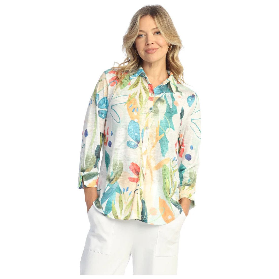 Jess & Jane Lemonade Button Front Shirt