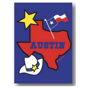 Austin & Texas  & Flag Magnet