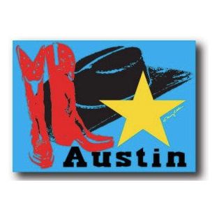 Austin Cowboy Hat Magnet