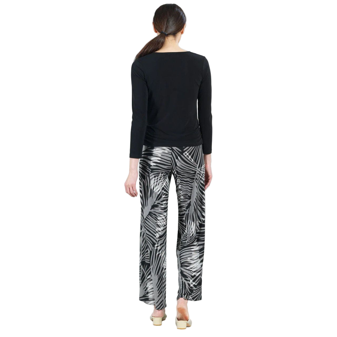 Clara Sun Woo Solid Black Ruched Cowl Neck Top