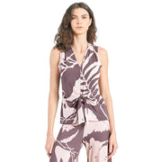 Clara Sun Woo Floral Print V-Neck print Top(T49P36)