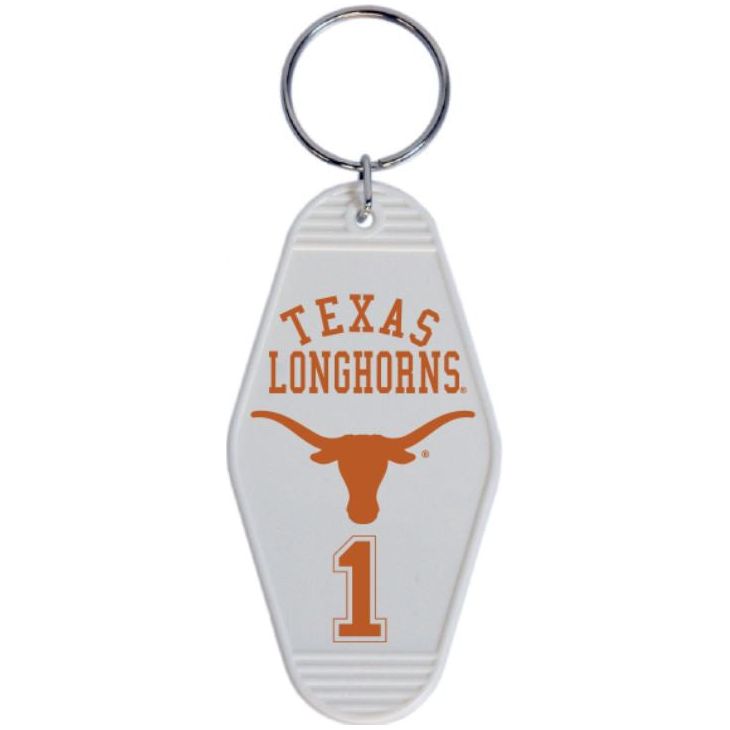 Texas Longhorn Vintage Hotel Key Chain (WHT)