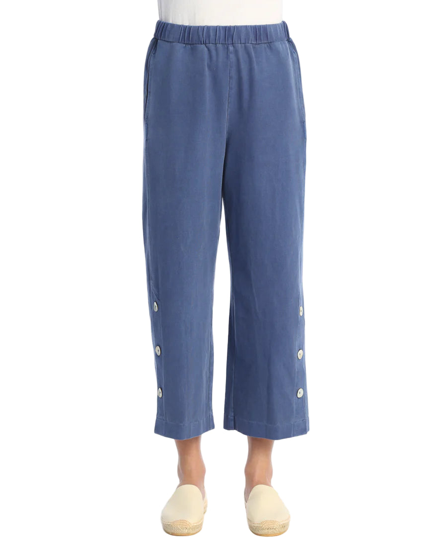 Jess & Jane Weekend Jersey Pants with Pockets & Side Buttons (3 Colors) (WK13)