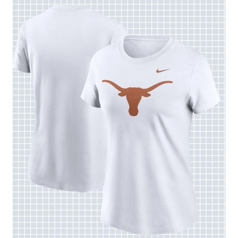 Texas Longhorn Nike Ladies Crew Neck Logo Tee - White