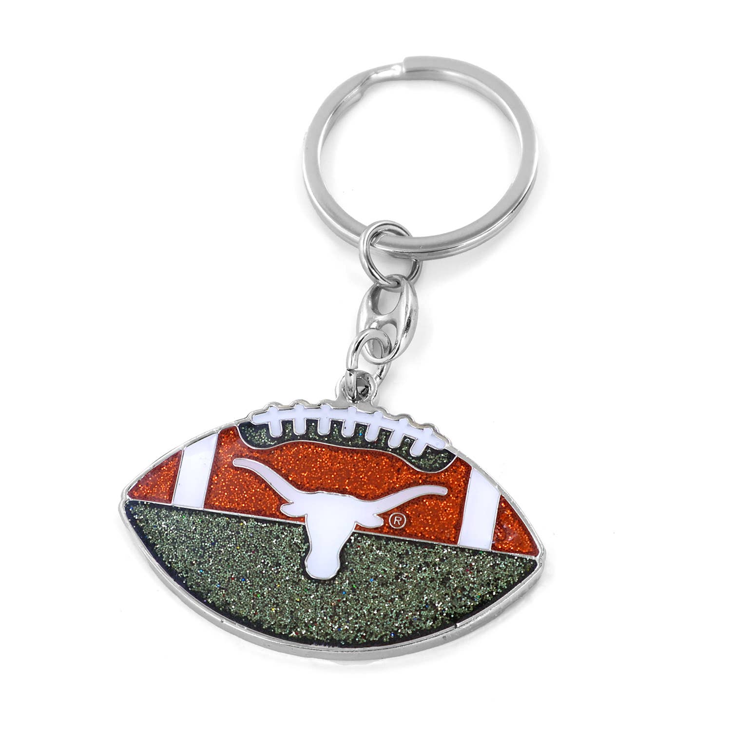 NCAA Texas Longhorns Glitter Football Keychain