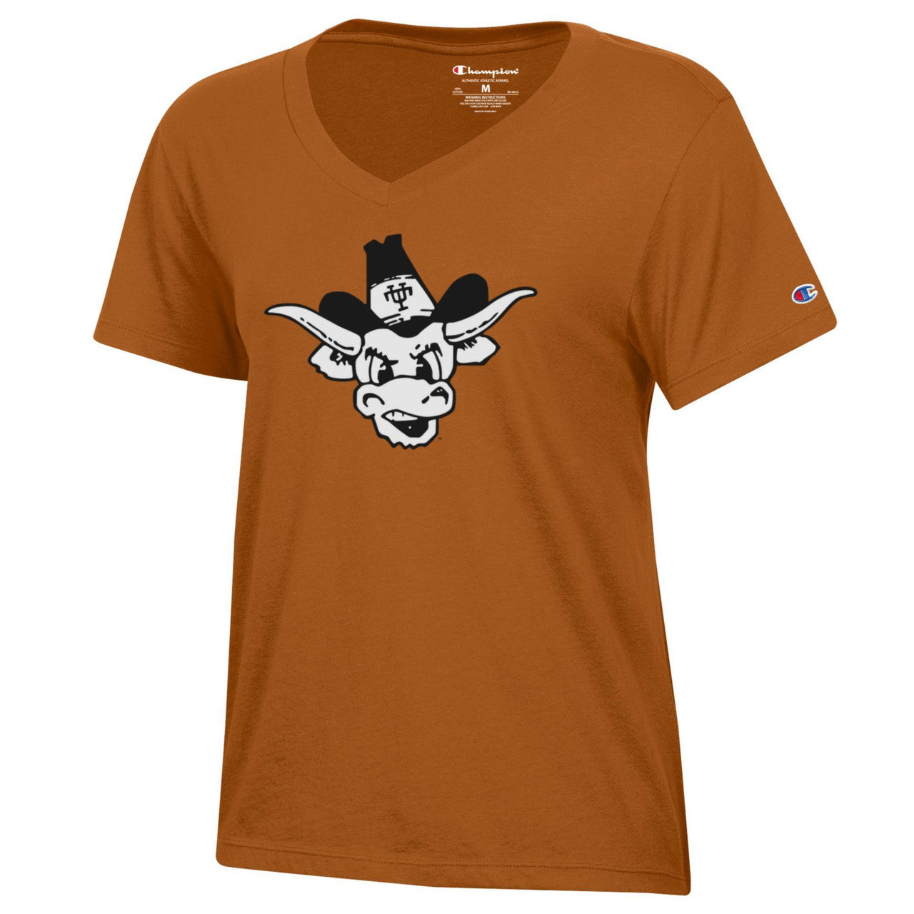 Texas Longhorn Ladies Vintage Bevo Mascot V-Neck Tee (BO)