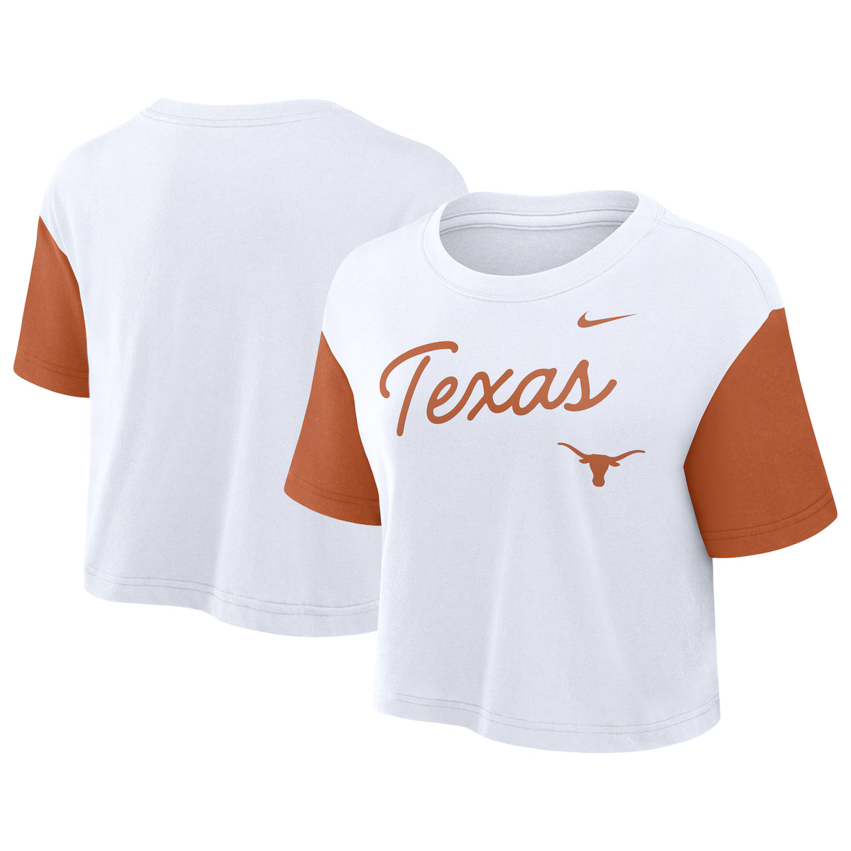 Texas Longhorn Nike Women's Crop Script Texas Tee ( 01D4-08DX-TXE-8Z )