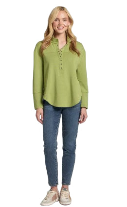 APNY Grommet Henley Solid Citron Top (C350)