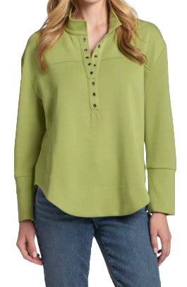 APNY Grommet Henley Solid Citron Top (C350)