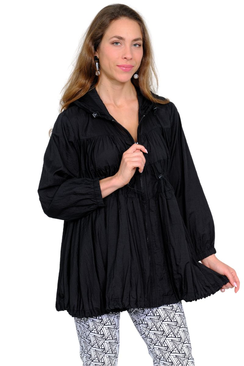 Lior Chantal Puff Zip Front Hooded Jacket (Chantal-1) (BLK)