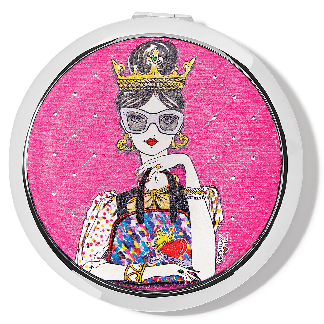 Brighton Fashionista Majesty Travel Mirror (E5492M) PNK