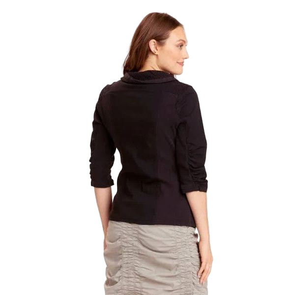 XCVI Fjord Poplin Zip Front Pocket Black Jacket
