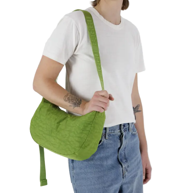 Baggu Medium Nylon Crescent Bag - Green Juice