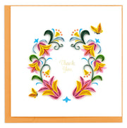 Quilling Card Thank You Flower Wreath (TY007)