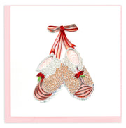 Quilling Card  Knitted Pink Baby Booties (CG835)