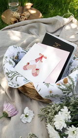Quilling Card  Knitted Pink Baby Booties (CG835)