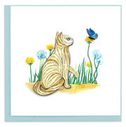 Quilling Card White Cat & Butterfly (bl1204)