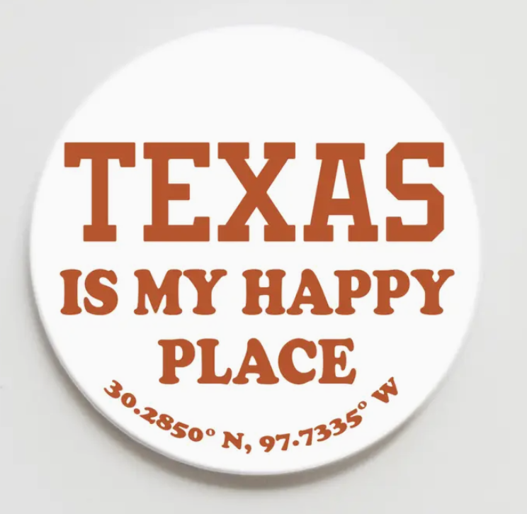 University of Texas Happy Place White Button
