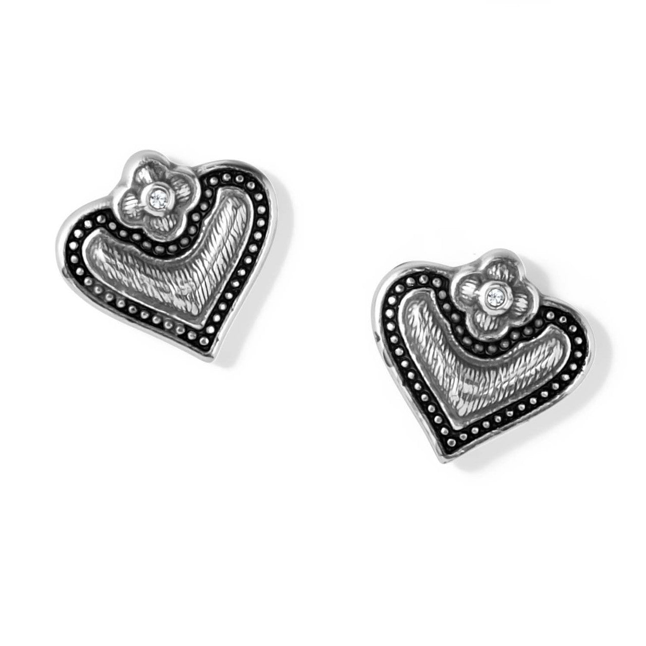 Brighton Luna Heart Mini Post Earrings (SLV)