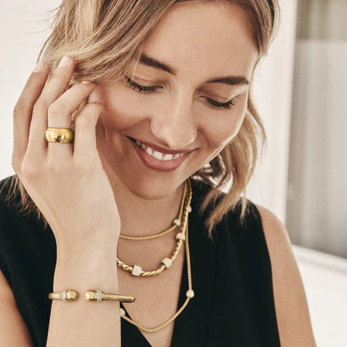 Brighton Meridian Geo Hammered Brushed Gold Ring (J63115)