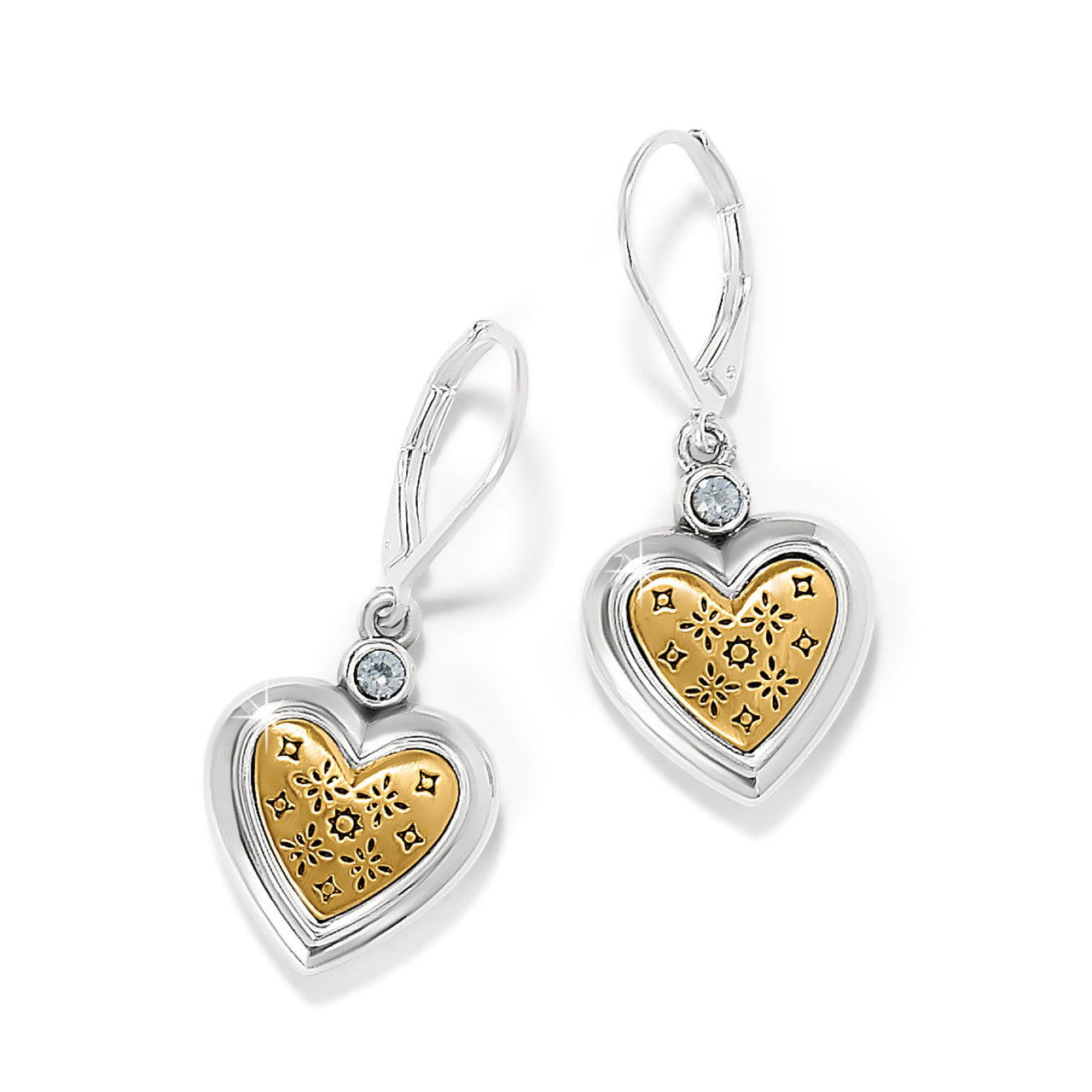 Brighton Mosaic Heart Two-Tone Leverback Earrings