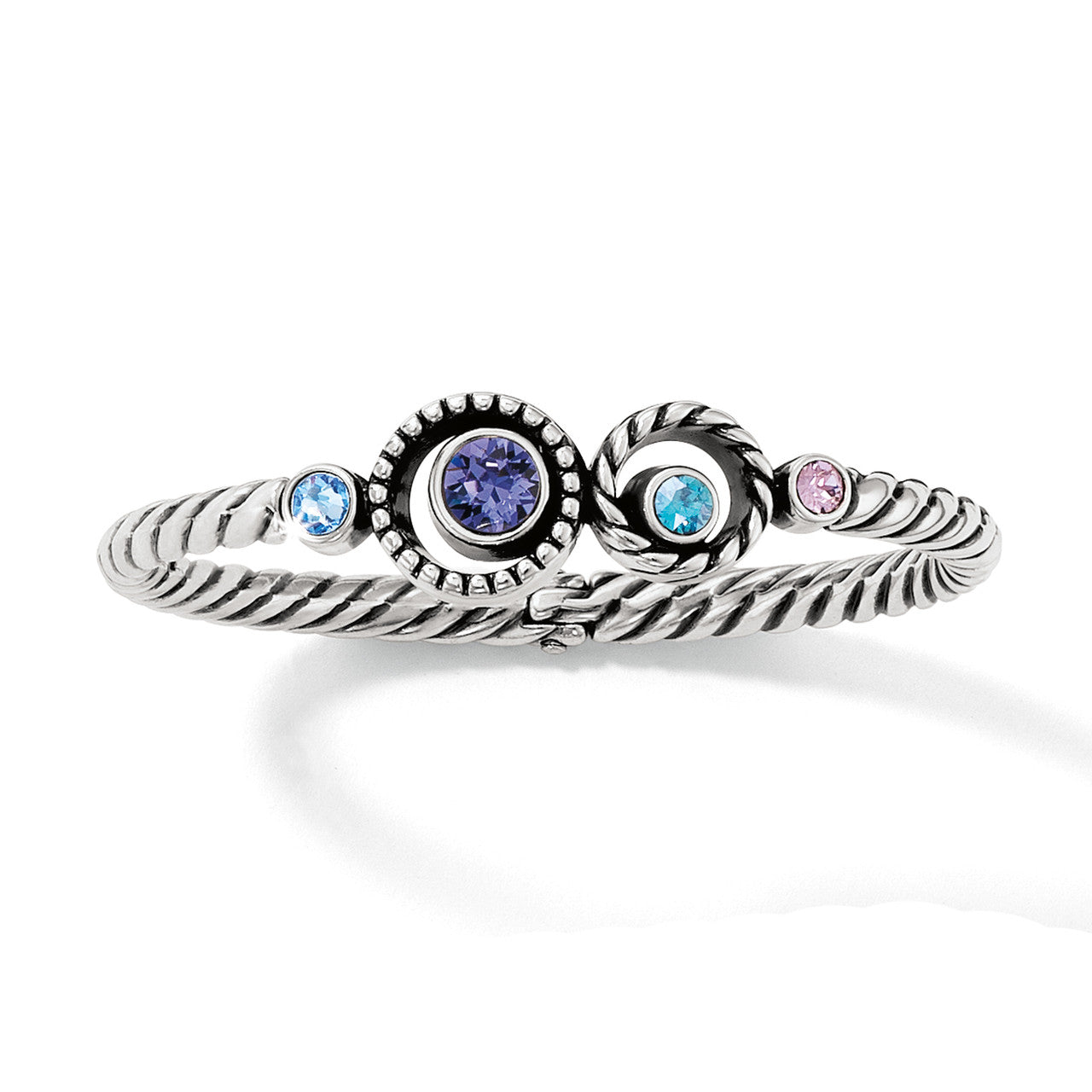Brighton Halo Hinged Bracelet (SLV/TANZANITE)