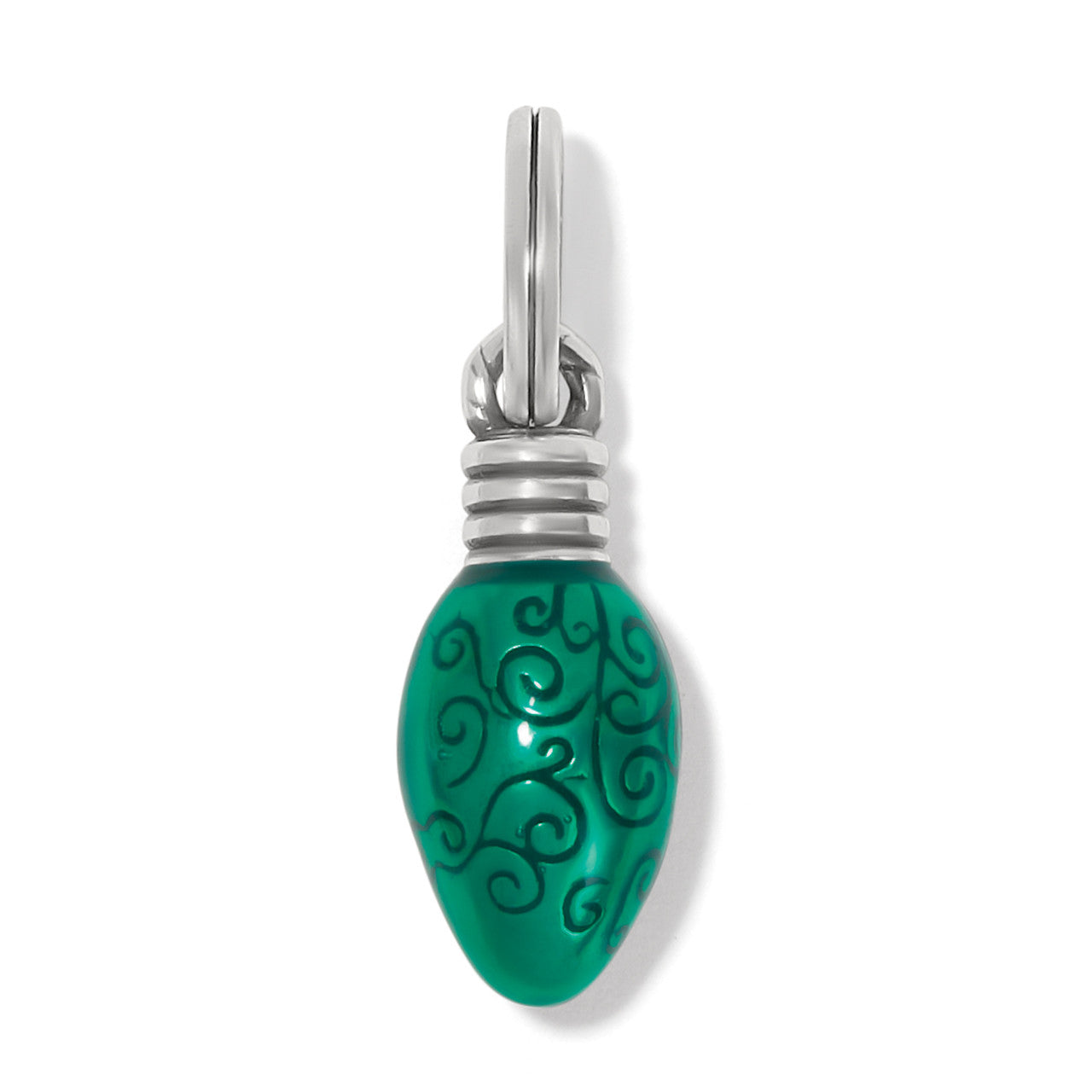 Brighton Green Holiday Bulb Charm (JC6923) SLV
