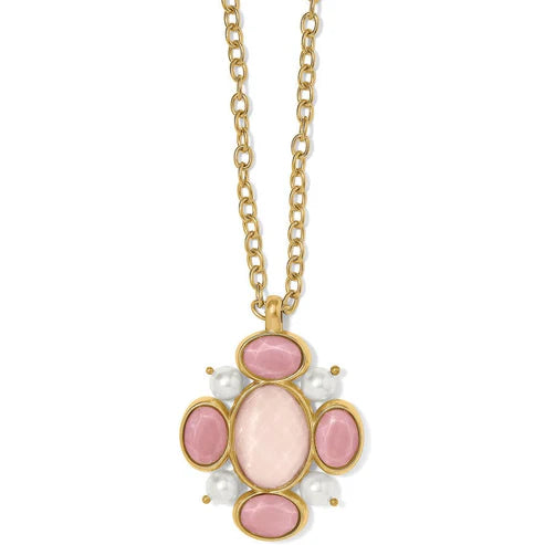 Brighton Pink Moon Pendant Brushed Gold Long Necklace (JM7325)