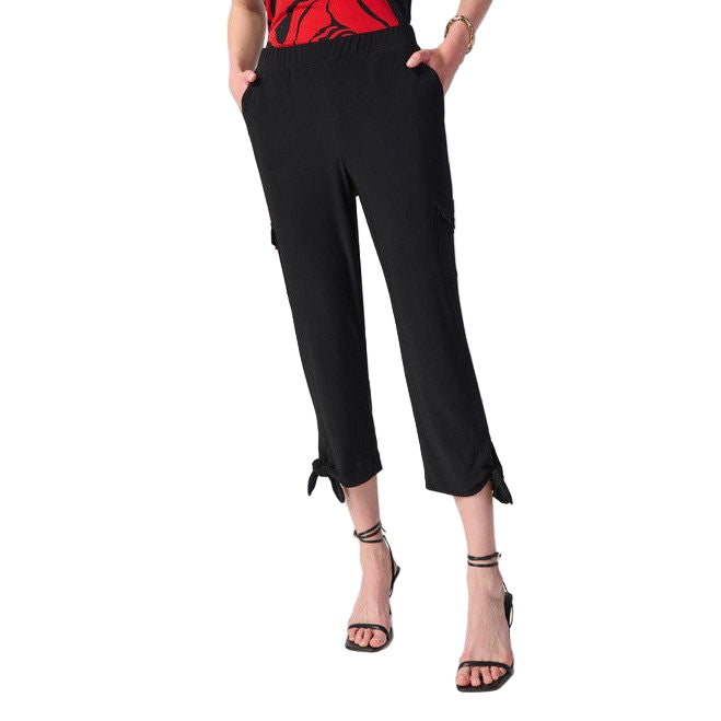 Joseph Ribkoff Tie Detail Crop Pant (241111-11) BLK