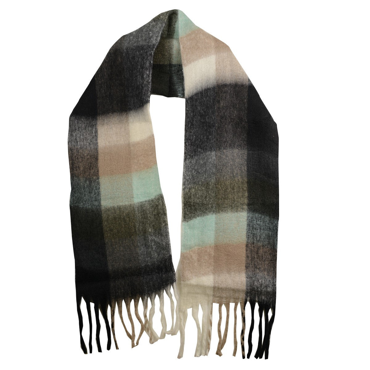 Luella Oblong Plaid Scarf ( TGB GRN/BLK)