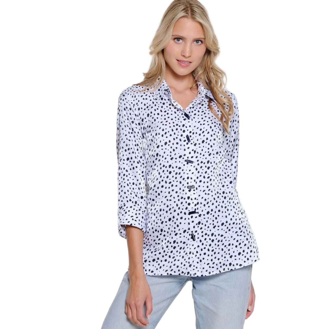Multiples Print Hi-Low Shirt (M15506B)