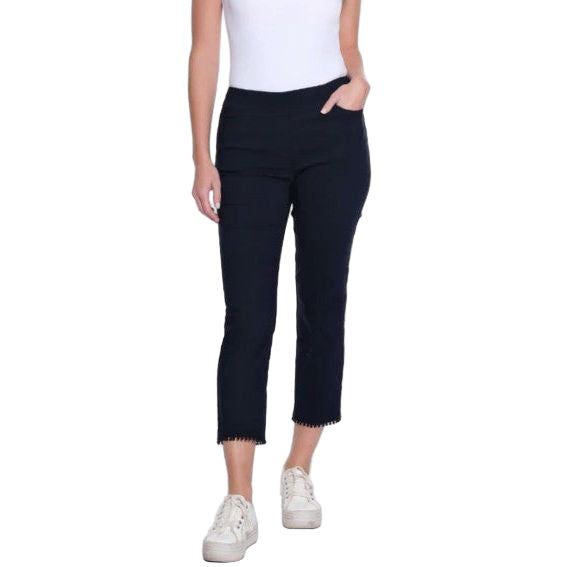 Multiples Petite Pull-On Hem Trim Crop Pants (2 Colors)