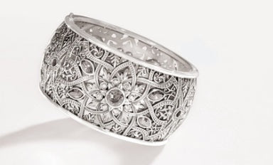 Brighton Mamounia Hinged Silver Bangle (JF3741)
