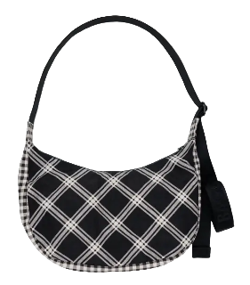 Baggu Medium Nylon Crescent Bag - Mixed Plaid