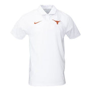 Texas Longhorn Nike Men's Dri Fit White Textured Embroidered Polo (02F8-10A-TEX-LUS)