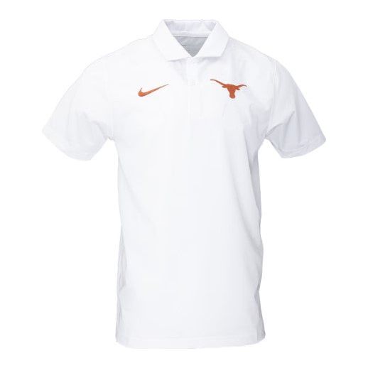 Texas Longhorn Nike Men's Dri Fit White Textured Embroidered Polo (02F8-10A-TEX-LUS)