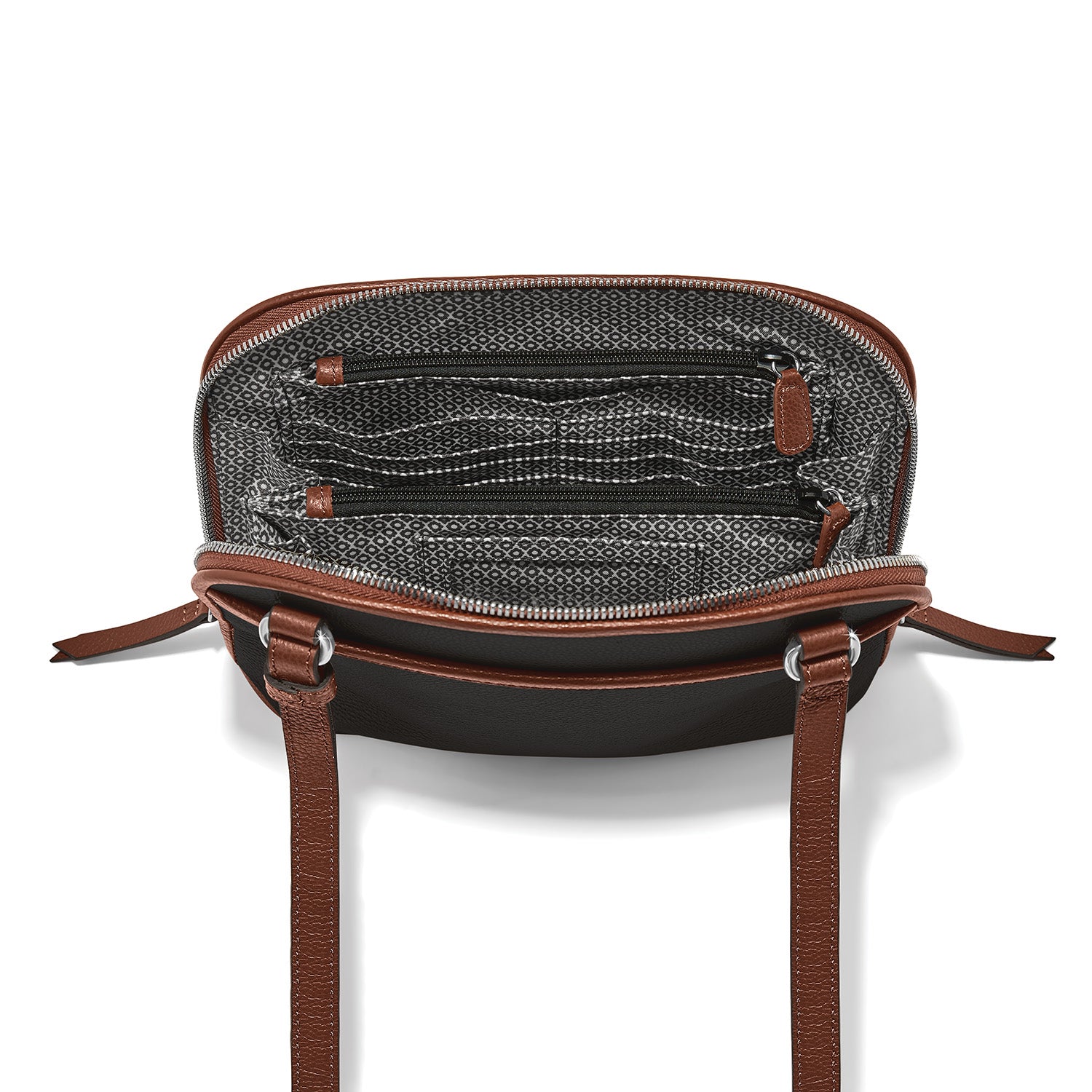 Brighton Shelby Organizer Black Brown  Crossbody