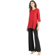 Clara Sun Woo Glimmer Speck Pearl Cuff Asymmetrical Reverse Hi-Low Tunic (TU424HJ2)